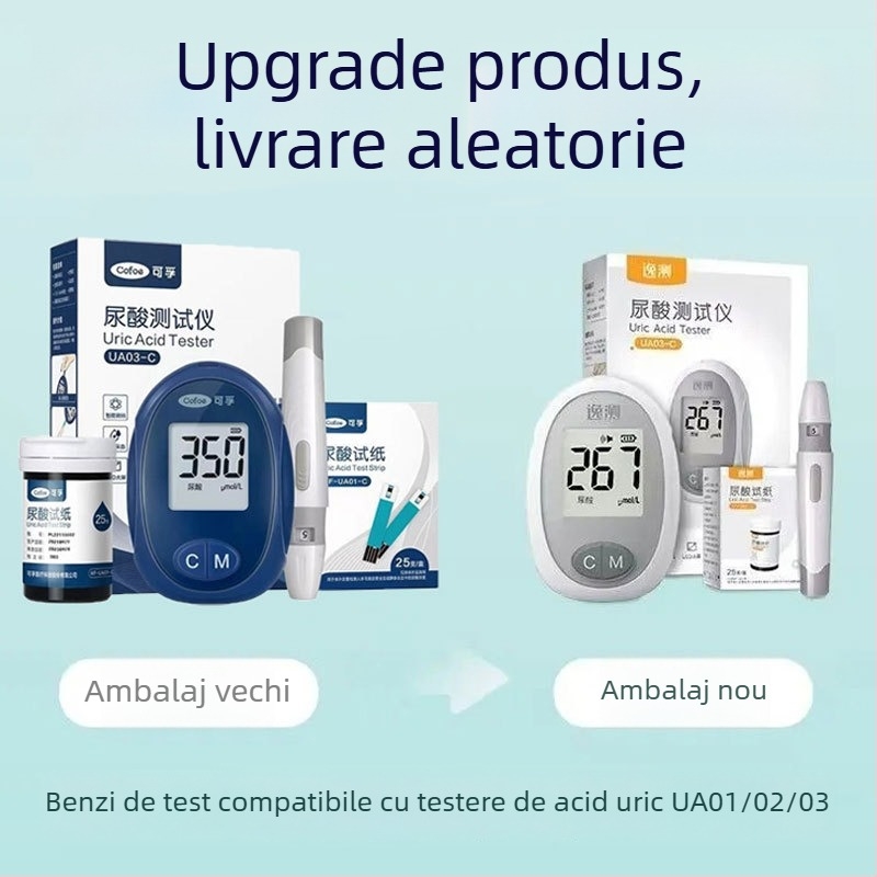 Kefu detector de acid uric – instrument de testare pentru uz casnic cu 25 benzi de test, origine Hunan