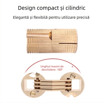 Golden Tripod balama ascunsă din alamă pentru cutie electrică – ușă de dulap ascunsă, funcționare silențioasă cu o singură mână, finisaj nichelat