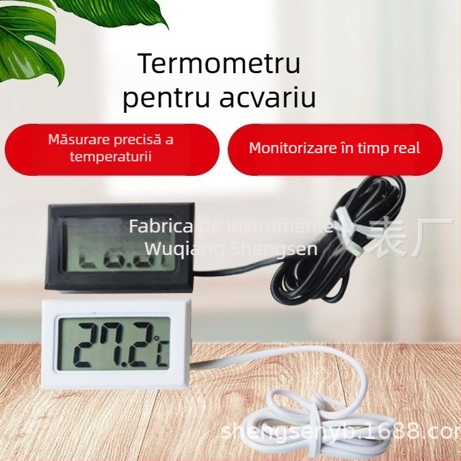 Termometru încorporat pentru acvariu, potrivit pentru utilizare în interior, interval de temperatură -50 la 110 °C