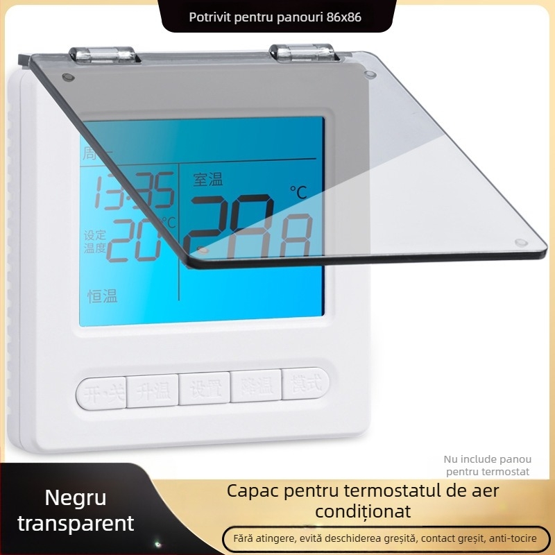 Capac protector pentru panoul de control al climatizării centrale; pentru cutia întrerupătorului și termostat — protecție împotriva atingerii accidentale, rezistent la stropi pentru baie