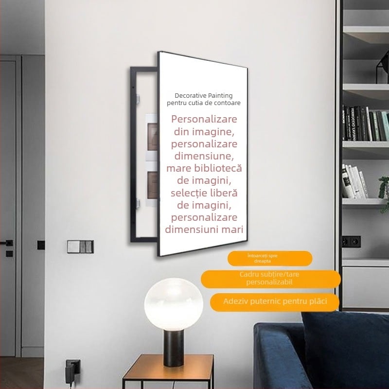 Tablou decorativ personalizat pentru cutia de contoare – ramă înrămată, imprimare abstractă pe pânză cu ulei, imprimare Inkjet, potrivit pentru living, dormitor, birou, restaurant