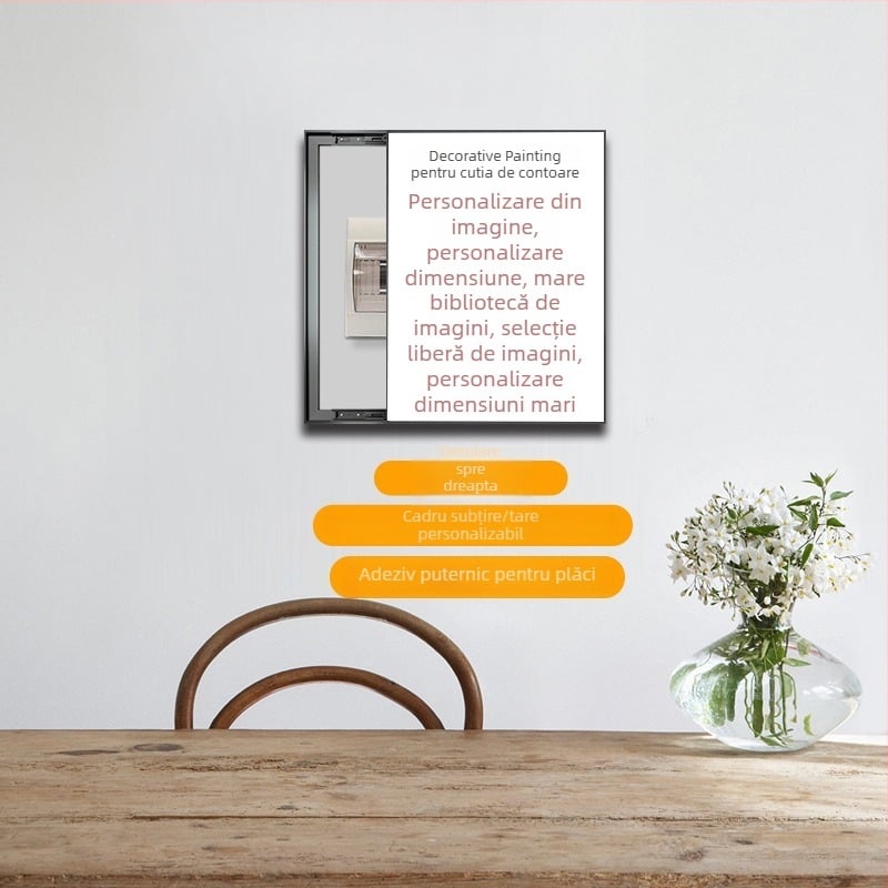 Tablou decorativ personalizat pentru cutia de contoare – ramă înrămată, imprimare abstractă pe pânză cu ulei, imprimare Inkjet, potrivit pentru living, dormitor, birou, restaurant