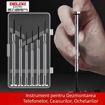 Set de șurubelnițe Delixi electric pentru ceasuri, ochelari și telefoane – oțel CR-V, fără izolație