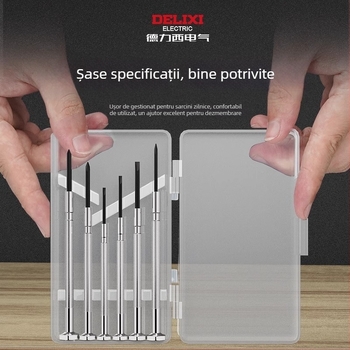 Set de șurubelnițe Delixi electric pentru ceasuri, ochelari și telefoane – oțel CR-V, fără izolație