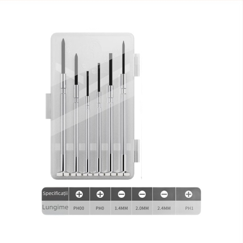 Set de șurubelnițe Delixi electric pentru ceasuri, ochelari și telefoane – oțel CR-V, fără izolație