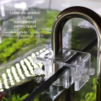 Suport acrilic pentru țevi de intrare/ieșire în acvariu – clips pentru țeavă de alimentare, Mu Fan, echipament acvariu