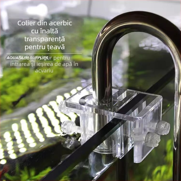 Suport acrilic pentru țevi de intrare/ieșire în acvariu – clips pentru țeavă de alimentare, Mu Fan, echipament acvariu