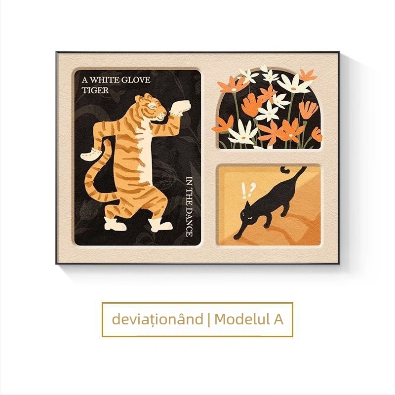 Tablou decorativ pentru cutia de contoare în stil nordic, încadrat pentru agățare, imprimare inkjet pe cadru PS cu film de cristal, un set de două rame pentru spațiul cutiei de contoare