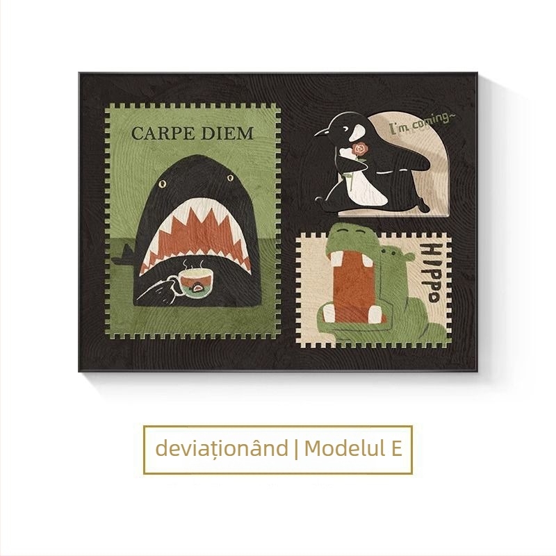 Tablou decorativ pentru cutia de contoare în stil nordic, încadrat pentru agățare, imprimare inkjet pe cadru PS cu film de cristal, un set de două rame pentru spațiul cutiei de contoare