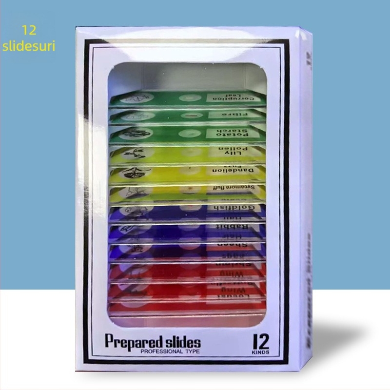 Set portabil cu microscop de mână și lupă, pentru experimente de biologie și chimie, construcție din plastic, non-electric, multifuncțional, pentru vârsta 7–14 ani