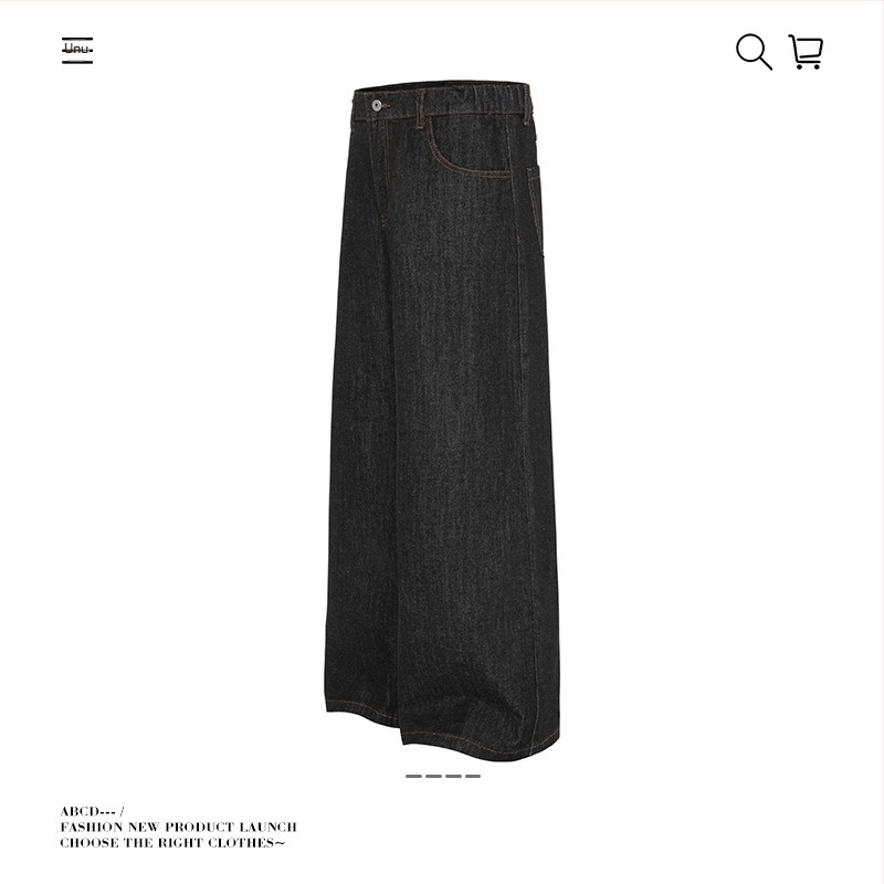 Jeansi drepți, talie medie, fermoar decorativ, denim din bumbac cowboy, lavabil