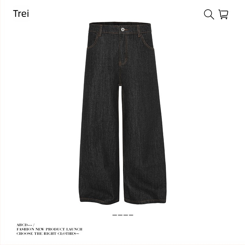 Jeansi drepți, talie medie, fermoar decorativ, denim din bumbac cowboy, lavabil