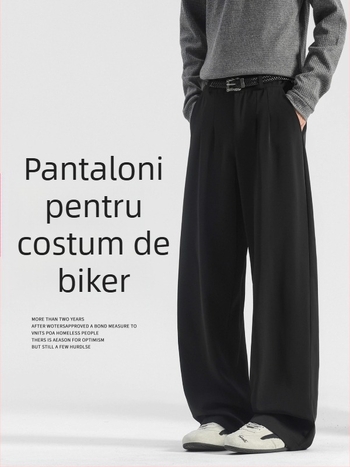 Pantaloni casual pentru bărbați, cu fleece pe căptuire, croială dreaptă, talie medie, închidere cu nasture, material poliester