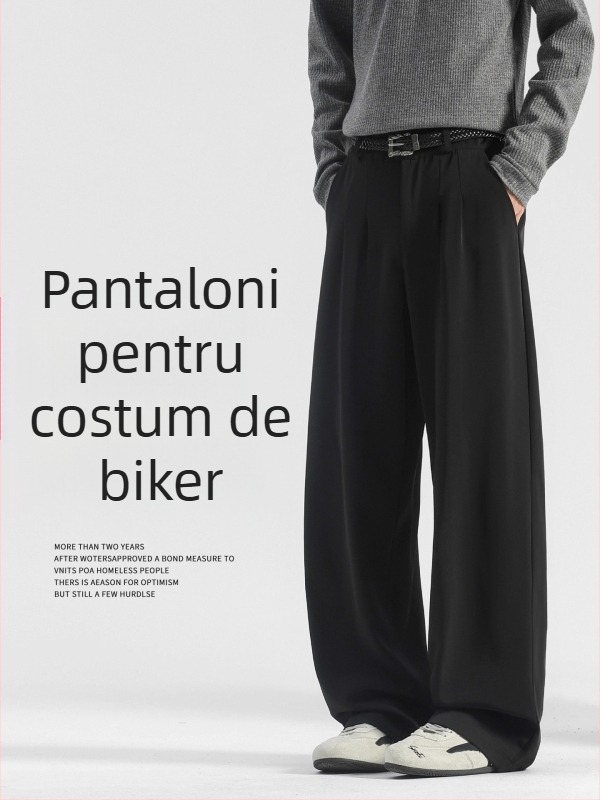 Pantaloni casual pentru bărbați, cu fleece pe căptuire, croială dreaptă, talie medie, închidere cu nasture, material poliester