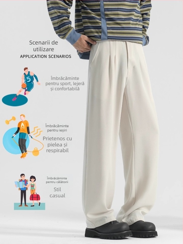 Pantaloni casual pentru bărbați, cu fleece pe căptuire, croială dreaptă, talie medie, închidere cu nasture, material poliester