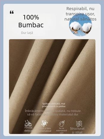 Pantaloni cargo pentru bărbați, croială relaxată, bumbac, închidere cu șiret, buzunare decorative, primăvară-toamnă