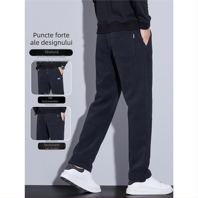 Pantaloni casual bărbați, stil coreean, drepti, talie înaltă, țesătură ușoară din bambus pentru primăvară