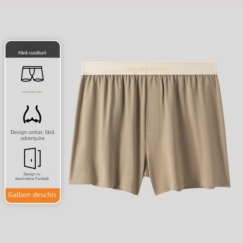 Pantaloni scurți de pijama din bumbac pentru bărbați, fără cusături, respirabili, uscare rapidă, talie medie