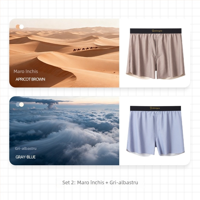 Boxeri pentru bărbați din nailon, talie medie, model: dungi/karo, tricotat