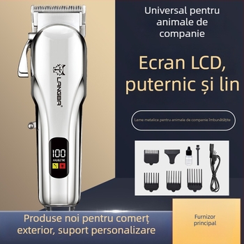 Tuns electric pentru animale de companie cu lamă din oțel inoxidabil 9C, motor 390, corp ABS, indicator baterie