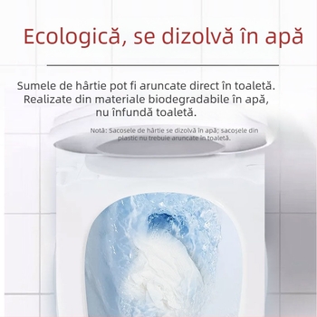 Pungi biodegradabile pentru deșeuri de câine, portabile, din hârtie/plastic, 5/80 bucăți