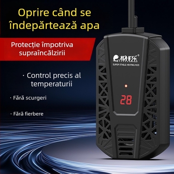 Șină de încălzire pentru țestoase cu control automat al temperaturii, protecție împotriva supraincălzirii, protecție împotriva uscării, destinată acvariilor mici