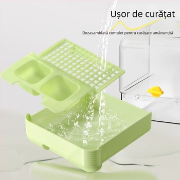 Vas de baie pentru păsări, cu design anti-evadare, set accesorii, material PET+ABS, potrivit pentru papagali și păsări mici