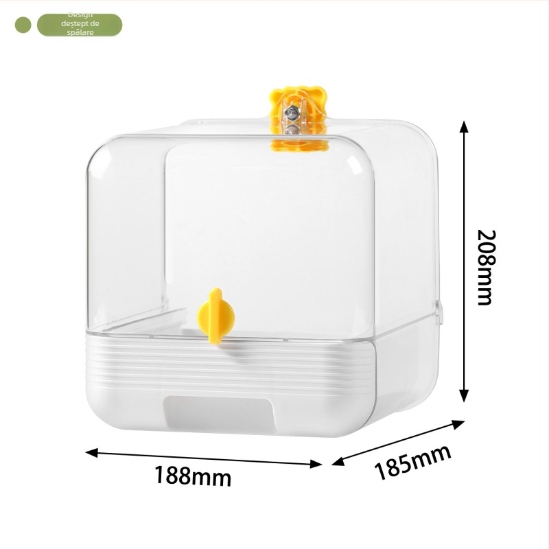 Vas de baie pentru păsări, cu design anti-evadare, set accesorii, material PET+ABS, potrivit pentru papagali și păsări mici