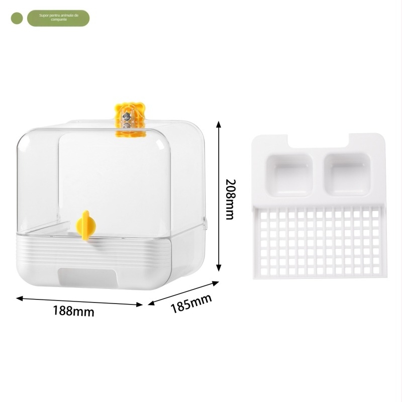 Vas de baie pentru păsări, cu design anti-evadare, set accesorii, material PET+ABS, potrivit pentru papagali și păsări mici