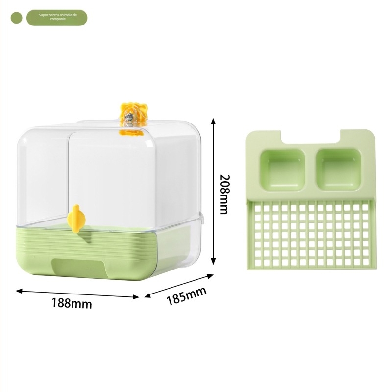 Vas de baie pentru păsări, cu design anti-evadare, set accesorii, material PET+ABS, potrivit pentru papagali și păsări mici