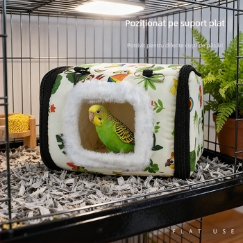Cuib de papagal din bumbac, cu un singur strat, design antialunecare, universal pentru păsări, include accesorii