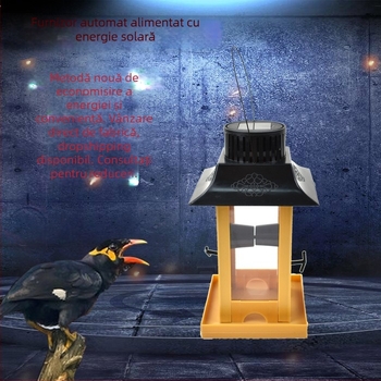 PETALENT alimentator de păsări din plastic, solar, pentru balcon exterior