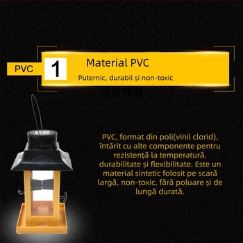 PETALENT alimentator de păsări din plastic, solar, pentru balcon exterior