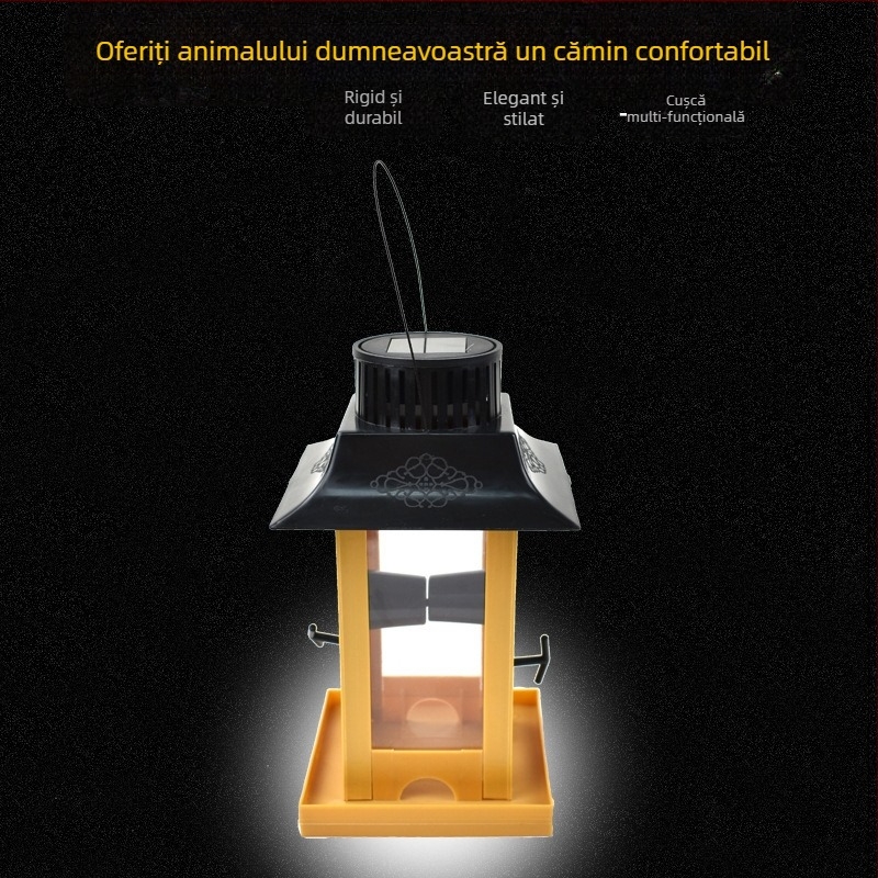 PETALENT alimentator de păsări din plastic, solar, pentru balcon exterior