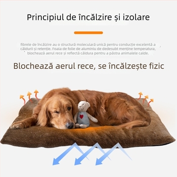 Lexuan Covoraș încălzitor pentru animale de companie cu suprafață din catifea Arctic, fibre de încălzire, strat de folie de aluminiu, bumbac termoizolant moale, țesătură antiderapantă – pentru câini