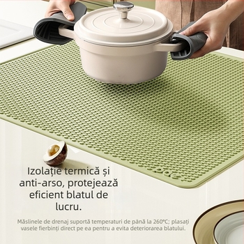 Covoraș din silicon pentru bucătărie – antiderapant, rezistent la temperaturi înalte, pătrat, calitate premium