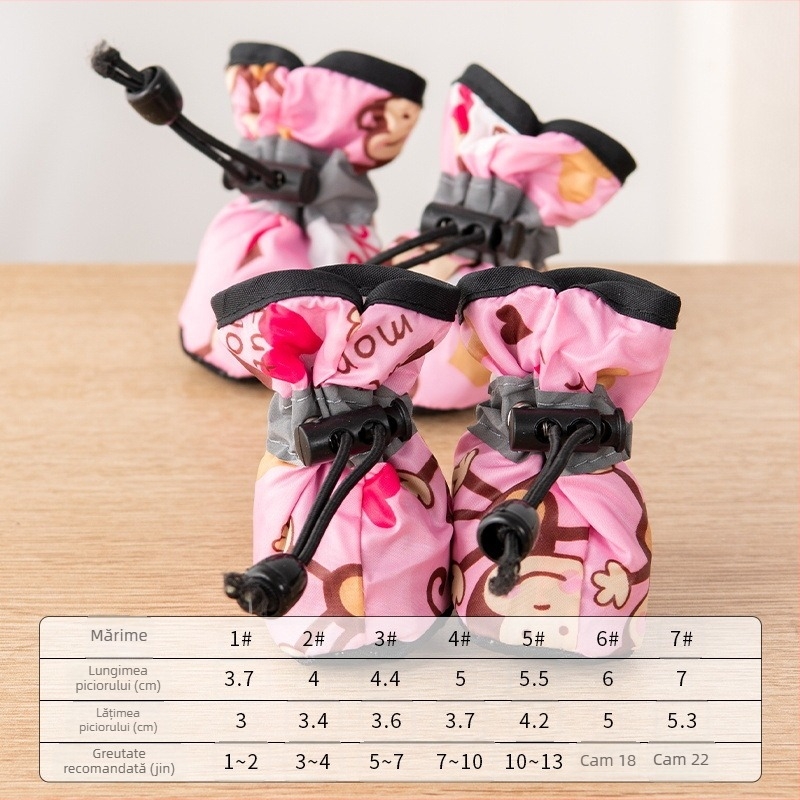 Pantofi pentru câini cu talpă moale, țesătură respirabilă, imprimă cu maimuță, antiderapant