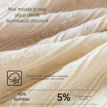 Chiloți femei din bumbac, talie medie, respirabili, cu croială jacquard în zona inghinală, antibacterieni