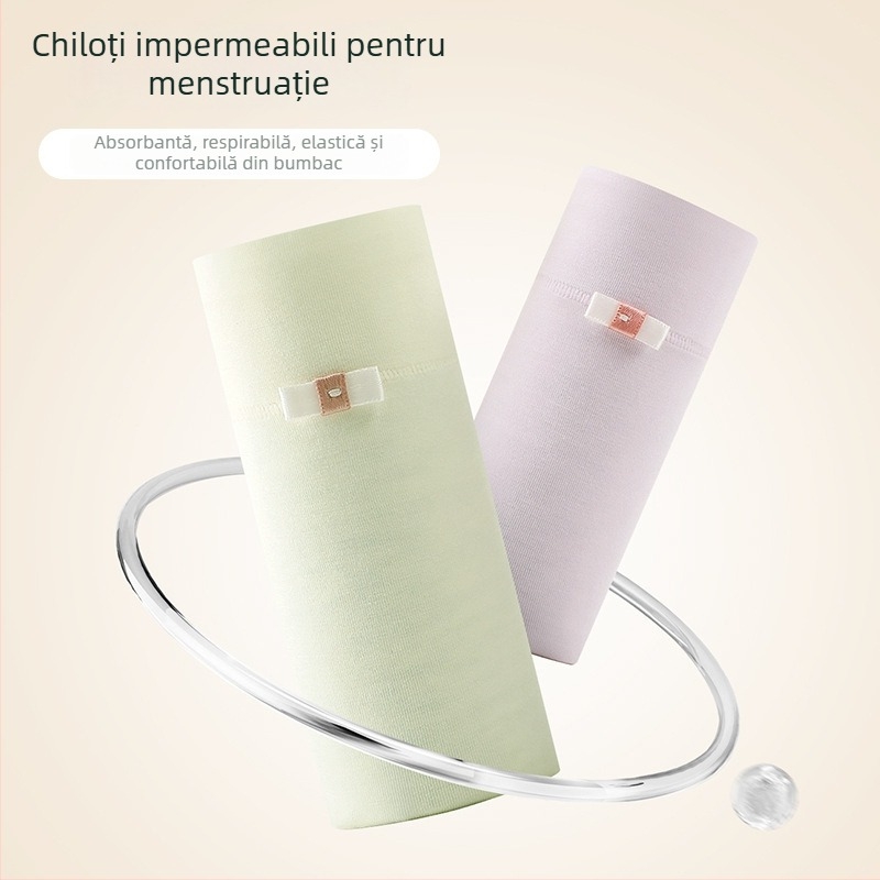 Lenjerie menstruală din modal, protecție împotriva scurgerilor, talie medie, respirantă, absorbantă, prietenoasă cu pielea; căptușeală în zona inghinală din bumbac 92%, material principal modal (fibra de celuloză regenerată 90%)