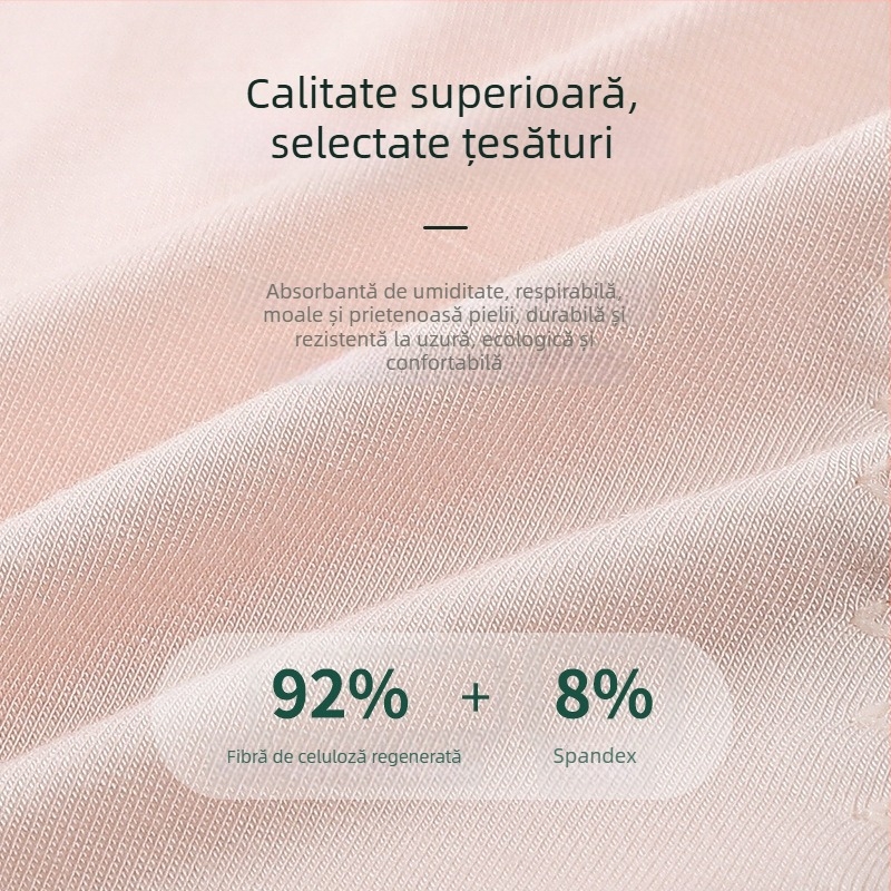 Lenjerie menstruală din modal, protecție împotriva scurgerilor, talie medie, respirantă, absorbantă, prietenoasă cu pielea; căptușeală în zona inghinală din bumbac 92%, material principal modal (fibra de celuloză regenerată 90%)