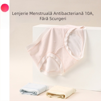 Chilot antibacterian pentru menstruație, talie medie, protecție împotriva scurgerilor; material principal: bumbac-modal-spandex; căptușeală: viscose-spandex-nylon