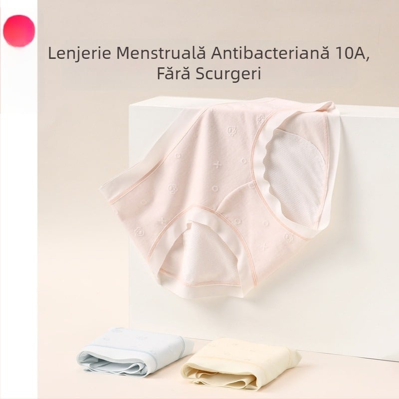Chilot antibacterian pentru menstruație, talie medie, protecție împotriva scurgerilor; material principal: bumbac-modal-spandex; căptușeală: viscose-spandex-nylon