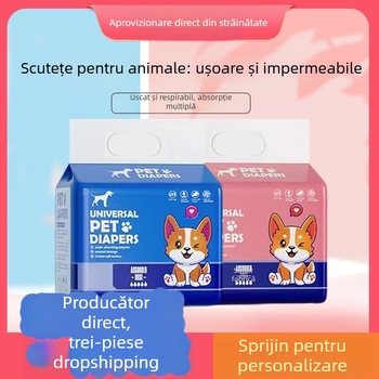 Linpeng pantaloni menstrual pentru câini – scutece din material textil nețesut de bumbac, potrivire universală, 60 buc.