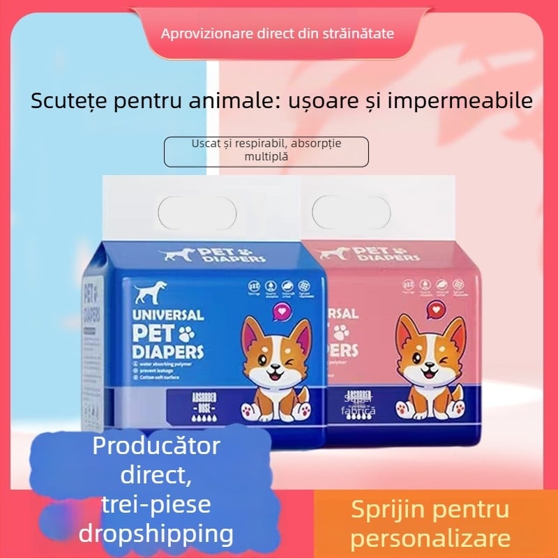 Linpeng pantaloni menstrual pentru câini – scutece din material textil nețesut de bumbac, potrivire universală, 60 buc.