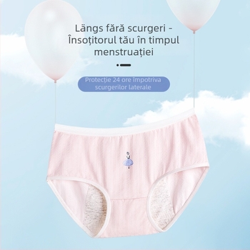 Chiloți menstruali pentru femei, antibacteriali și anti-scurgere, material Modal 46%, căptușeală în zona inghinală 75% bumbac, fără cusături
