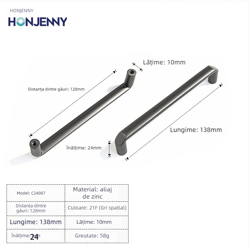 Mâner de ușă pentru dulap, modern minimalist, formă arcuită, aliaj de zinc, montaj pe suprafață, pentru garderobă