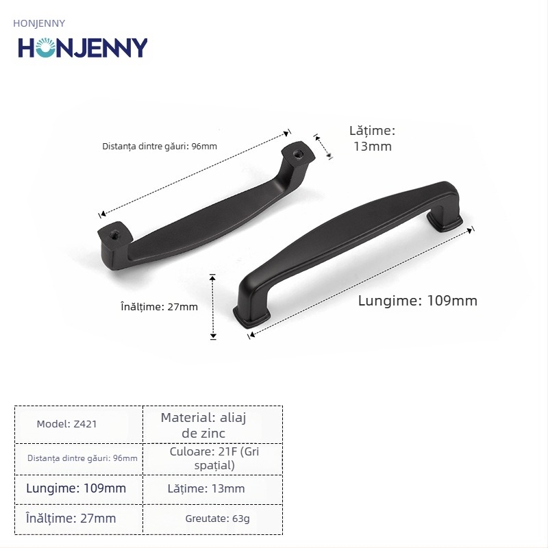 Mâner de ușă pentru dulap, modern minimalist, formă arcuită, aliaj de zinc, montaj pe suprafață, pentru garderobă