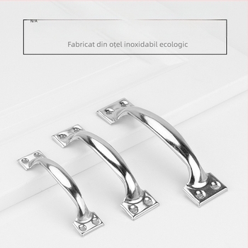 Mâner de ușă arcuit din oțel inoxidabil, model PH-0003, brand Flat Ring, stil modern minimalist.