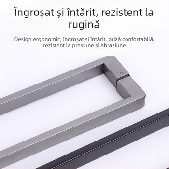 Mâner pentru duș pentru uși din sticlă, oțel inoxidabil 1020, model minimalist cu tub pătrat, stil modern