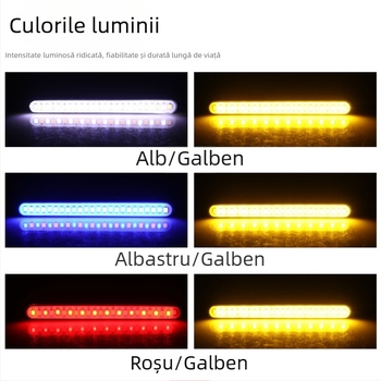 Semnal LED bi-color cu efect de curgere a apei și lumină pentru plăcuța de înmatriculare pentru motociclete electrice – model motor269, 12V